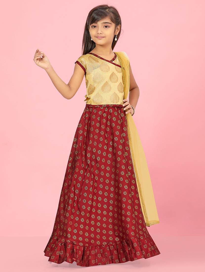 girl foil print lehenga choli set - 22012152 -  Standard Image - 1