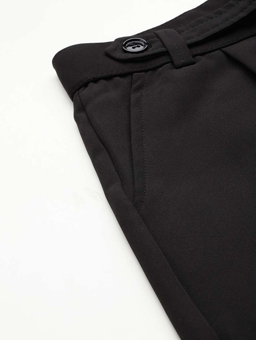 girls solid high rise straight trouser - 22012180 -  Standard Image - 4