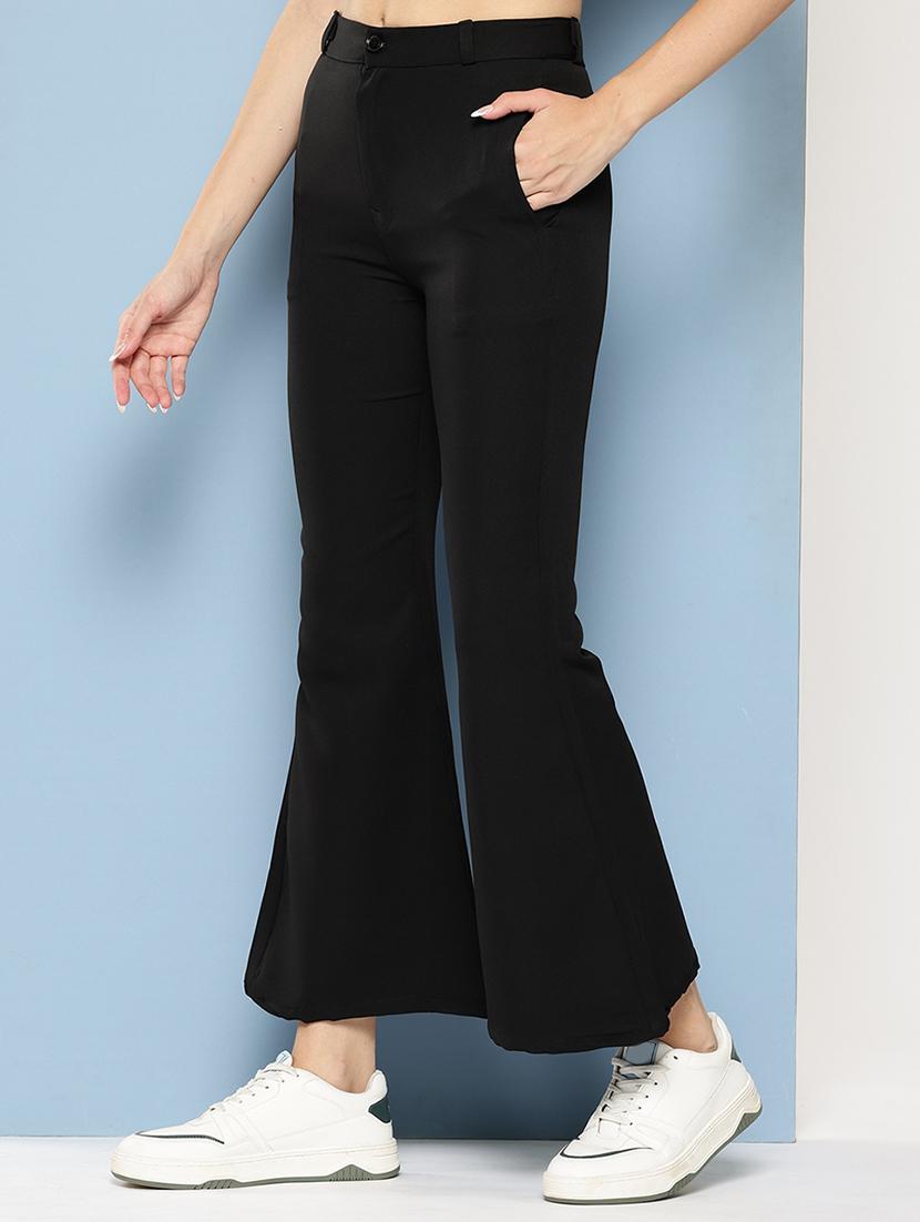 girls solid mid rise bootcut trouser - 22012189 -  Standard Image - 1