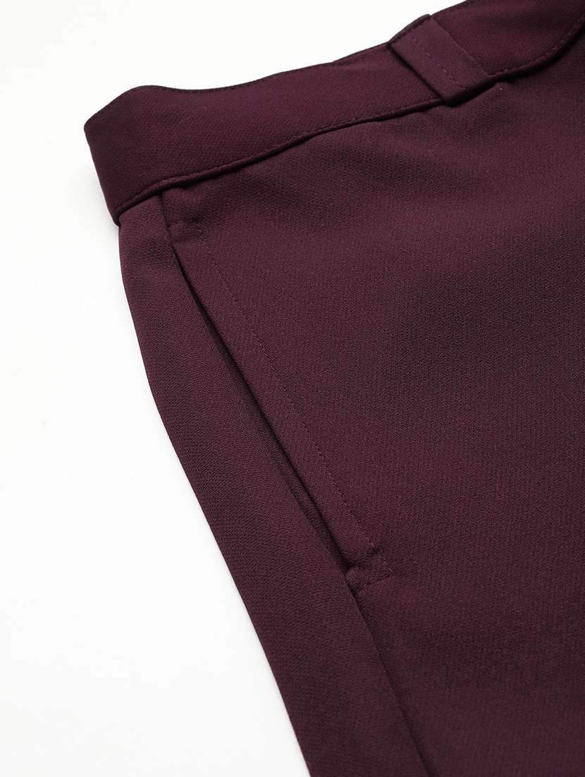 girls solid mid rise bootcut trouser - 22012192 -  Standard Image - 4