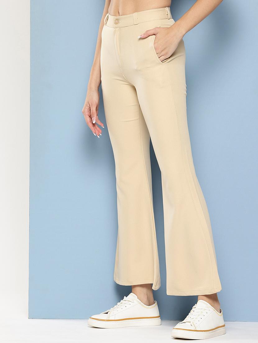 girls solid mid rise bootcut trouser - 22012193 -  Standard Image - 1