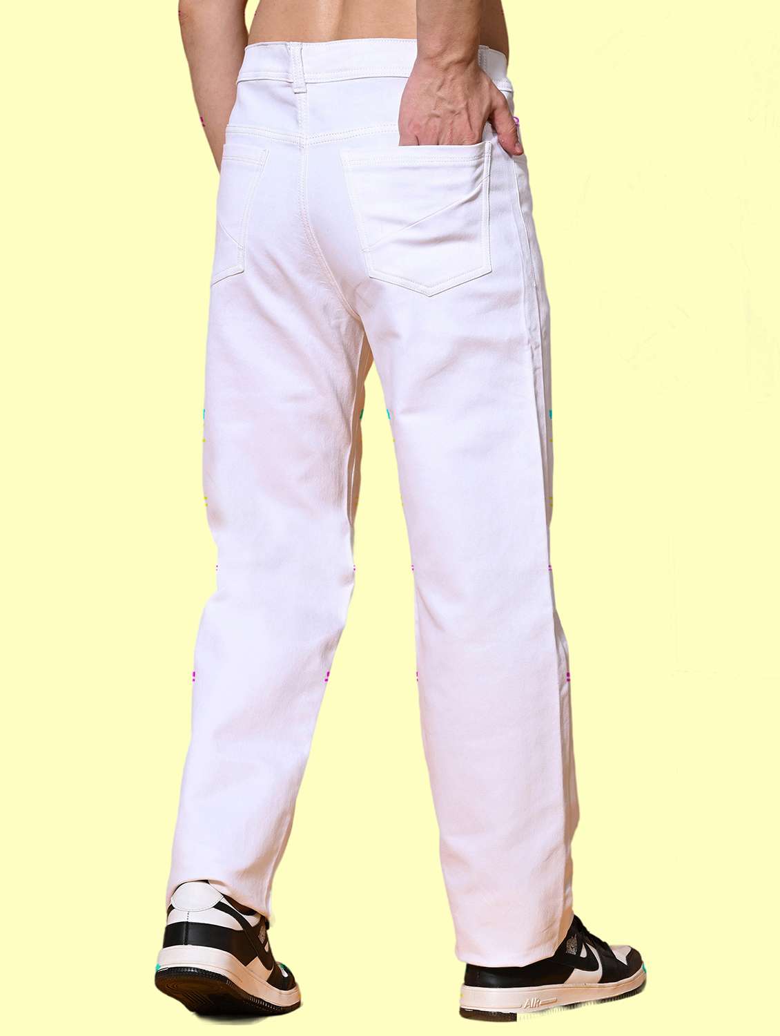 men white solid mid rise relaxed fit jeans - 22012194 -  Standard Image - 1