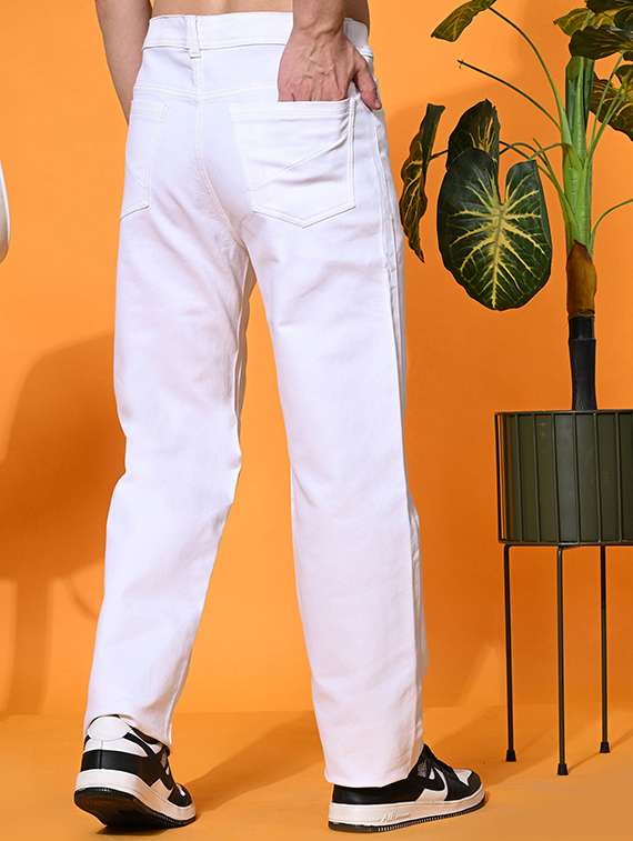 men white solid mid rise relaxed fit jeans - 22012194 -  Standard Image - 1