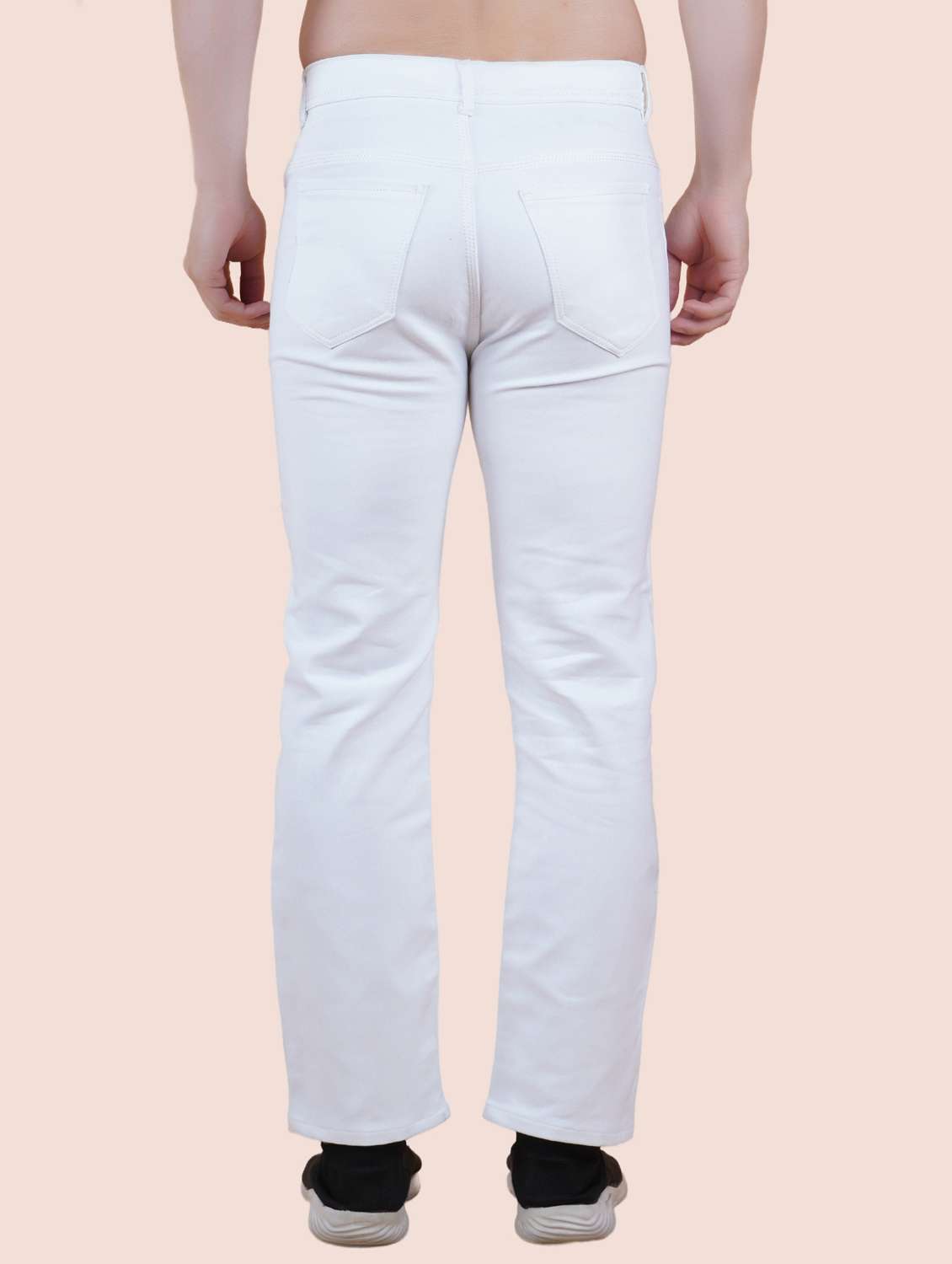 men white solid mid rise straight fit jeans - 22012215 - Standard Image - 1