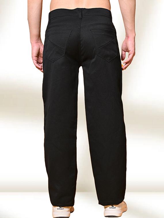 men black plain mid rise baggy jeans - 22012263 -  Standard Image - 1