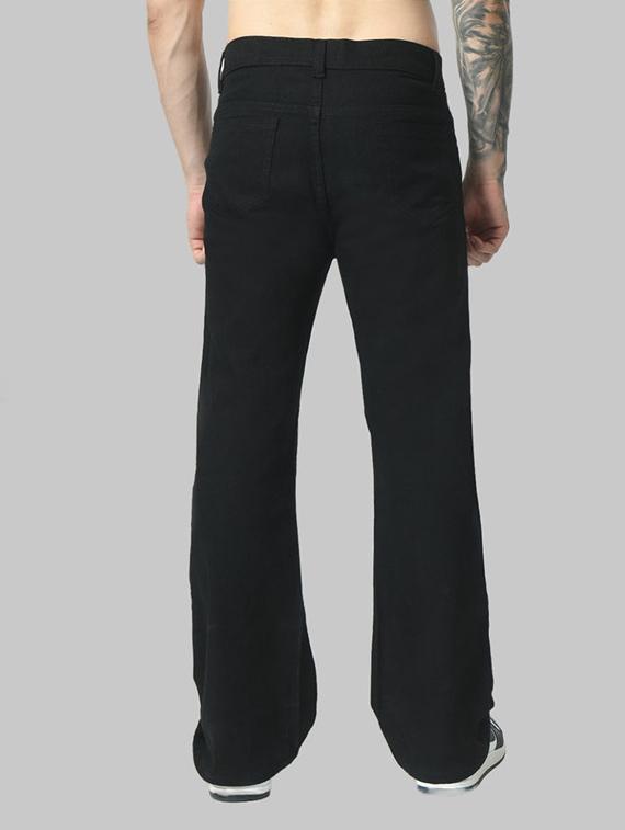 men black plain mid rise baggy jeans - 22012285 -  Standard Image - 1