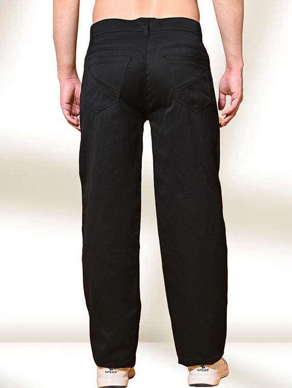 men black plain mid rise baggy jeans - 22012338 - Standard Image - 1