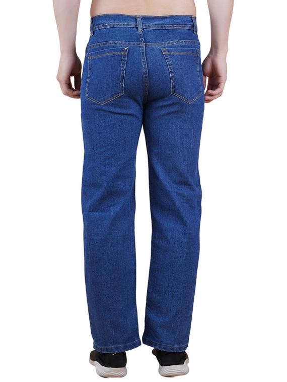men blue plain mid rise straight fit jeans - 22012520 - Standard Image - 1