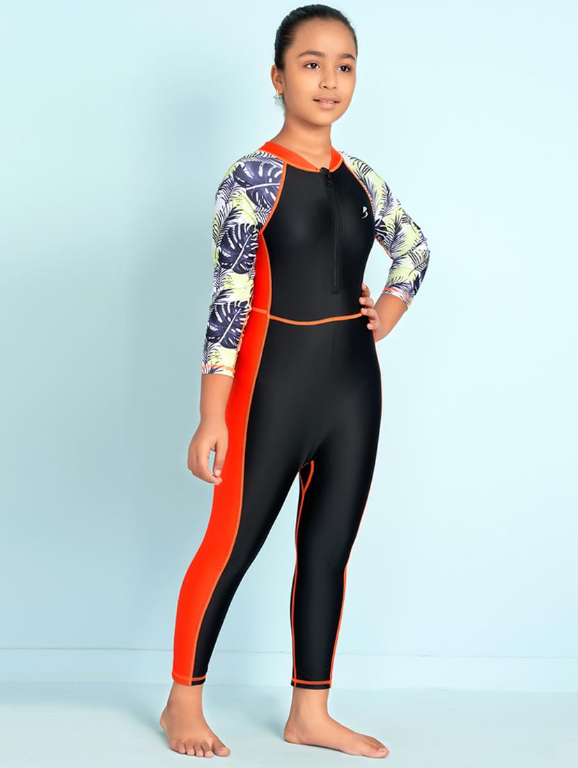 girls printed long sleeve swimsuit - 22012552 - Standard Image - 1