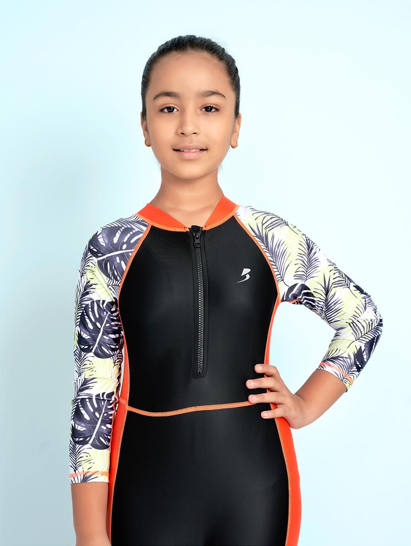 girls printed long sleeve swimsuit - 22012552 - Standard Image - 4