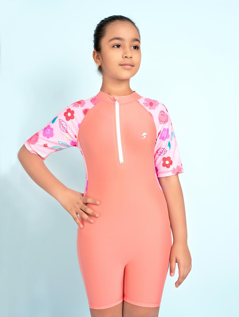 girls printed short sleeve swimsuit - 22012559 - Standard Image - 1
