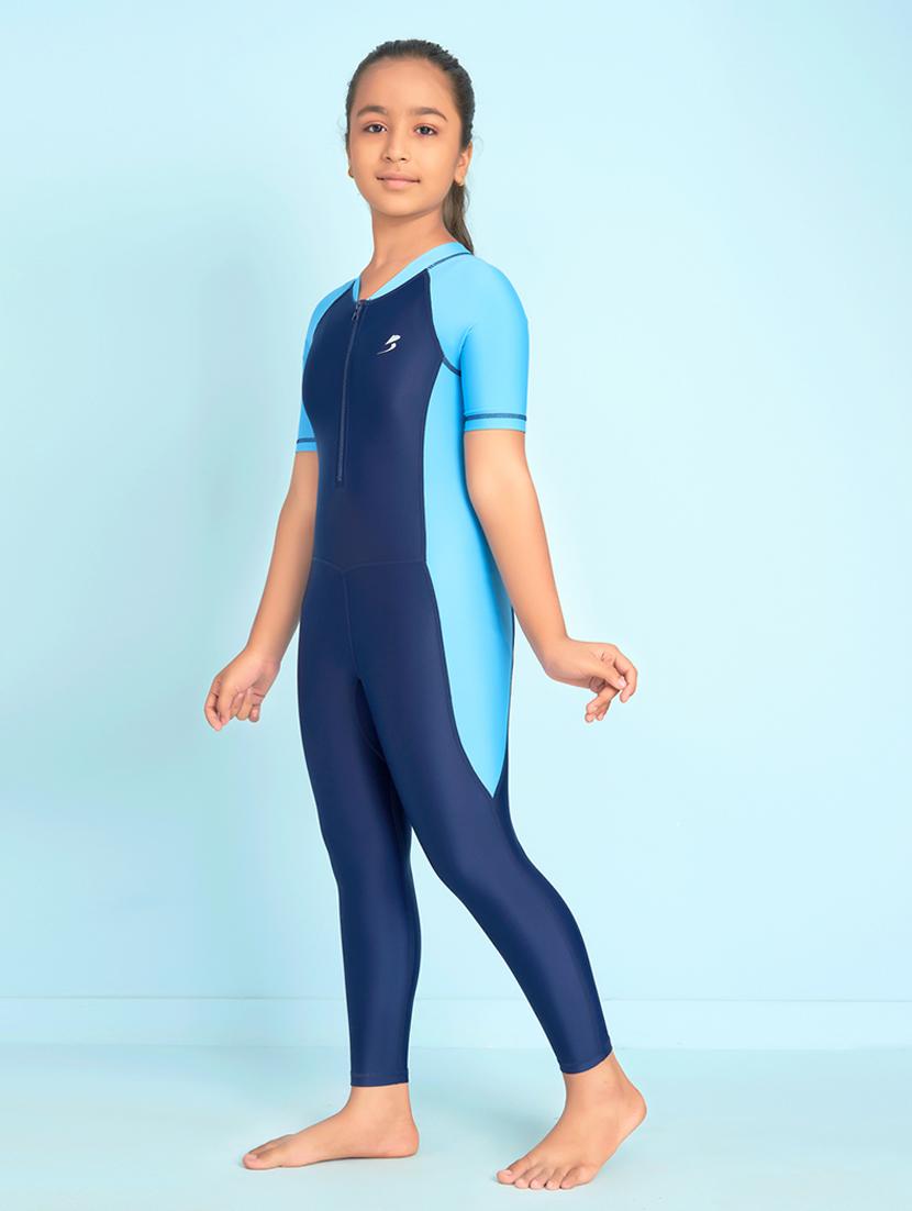 girls printed short sleeve swimsuit with swimming glasses - 22012569 - Standard Image - 1