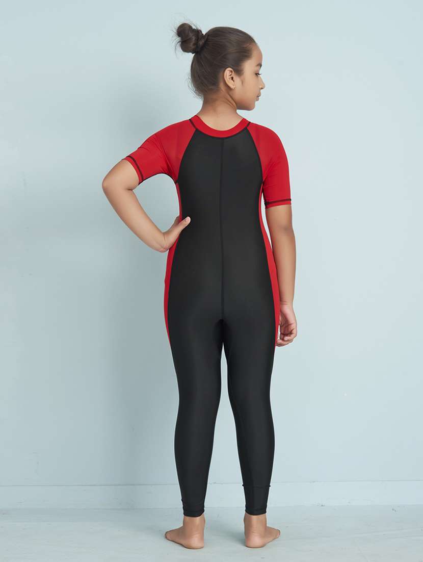 girls printed short sleeve swimsuit with swimming glasses - 22012571 - Standard Image - 4