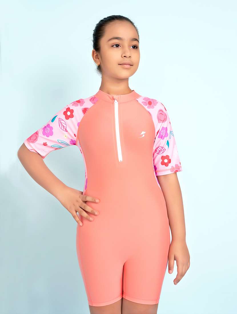 girls printed sports wear functional swimsuit - 22012577 - Standard Image - 4