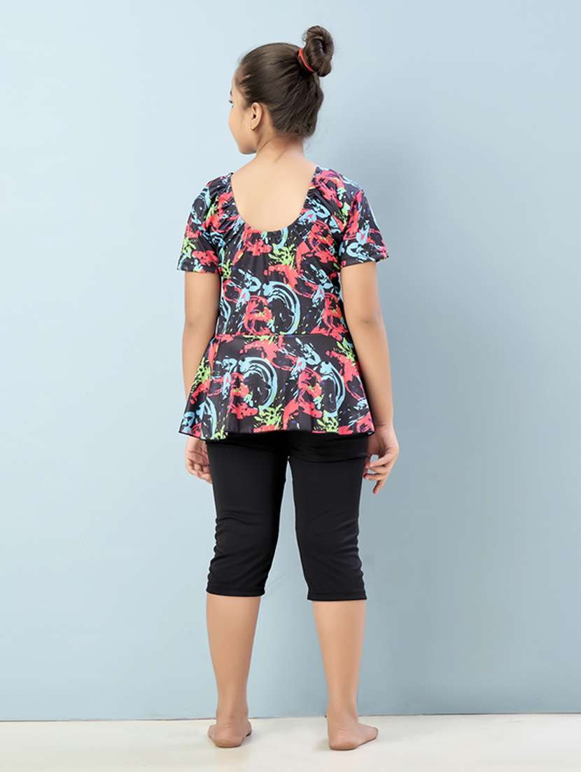 girls printed sports wear functional swimsuit - 22012581 -  Standard Image - 4