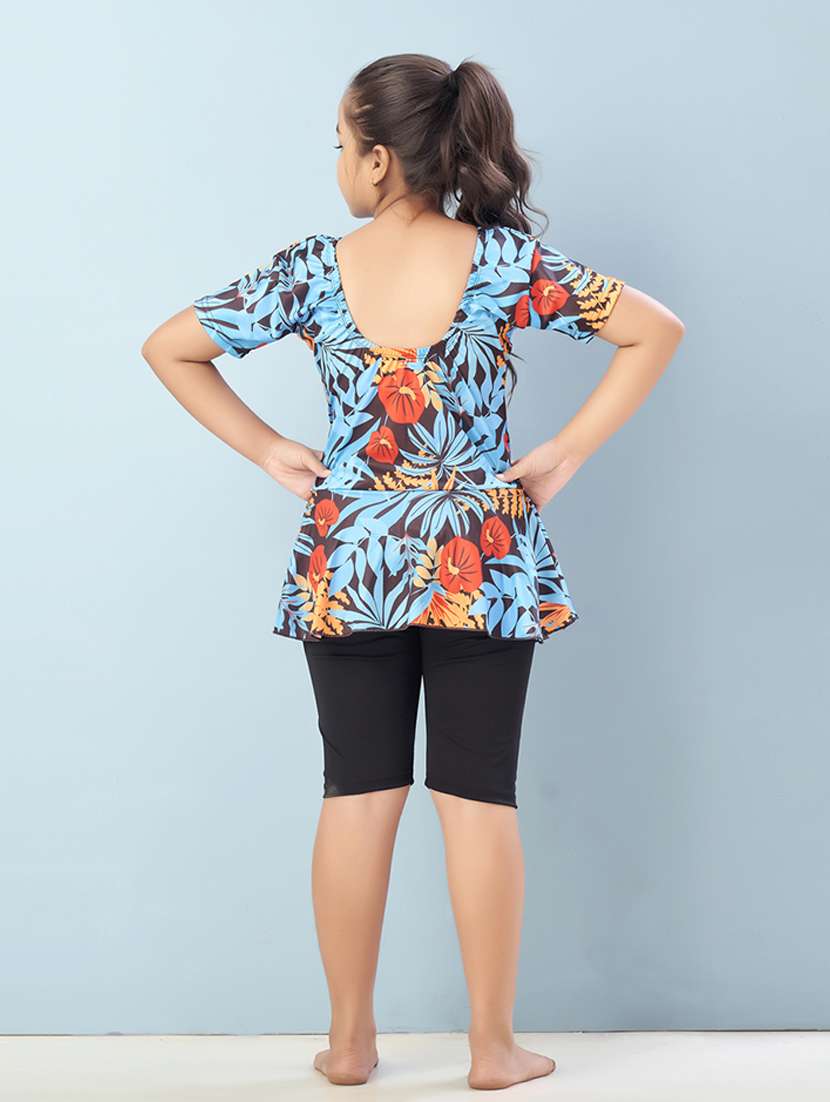 girls printed sports wear functional swimsuit - 22012584 -  Standard Image - 4