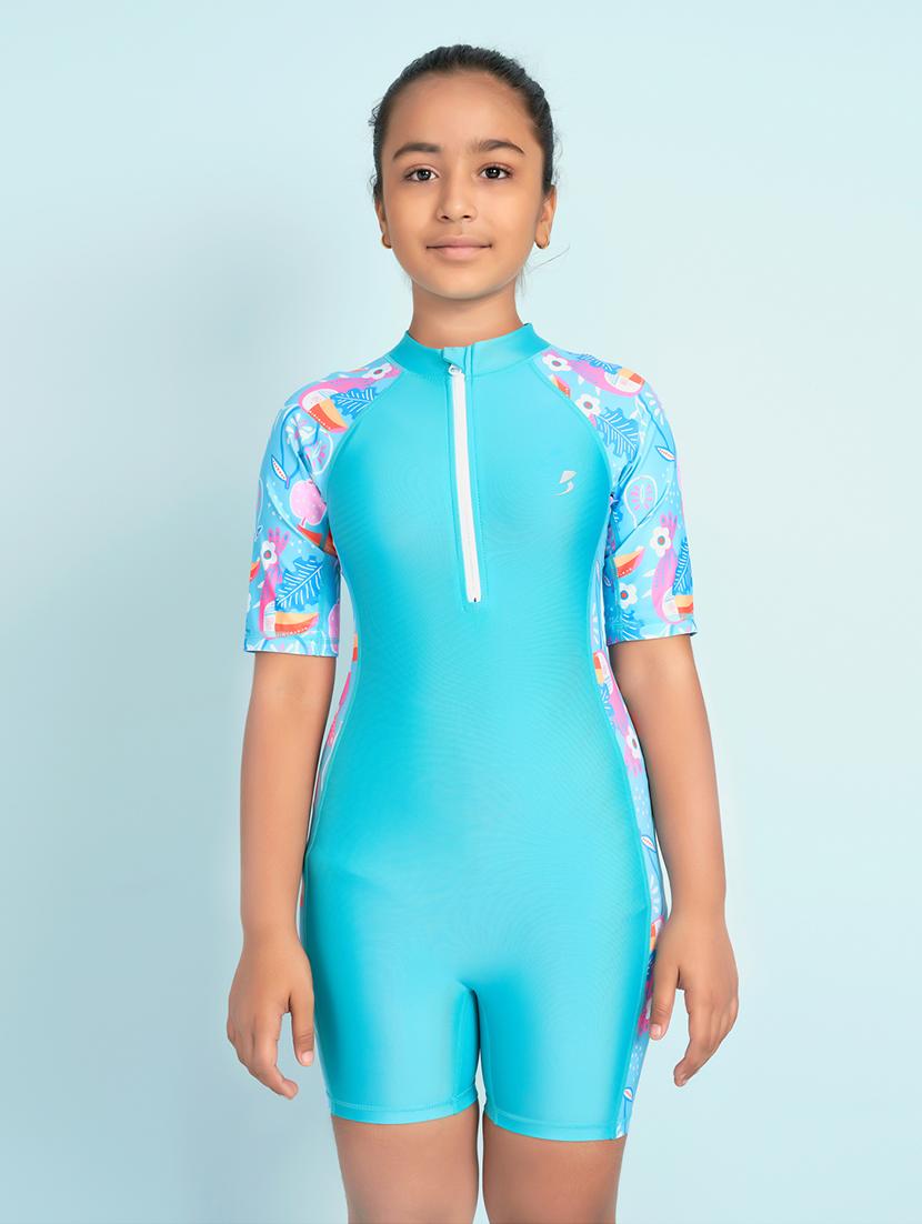 girls printed short sleeve swimsuit  - 22012587 -  Standard Image - 1