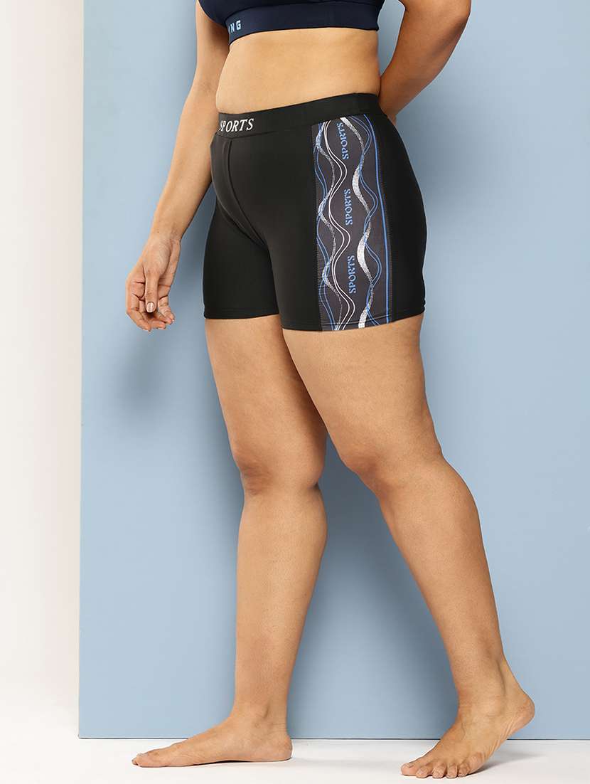 women printed slim fit cycling shorts - 22012603 -  Standard Image - 1