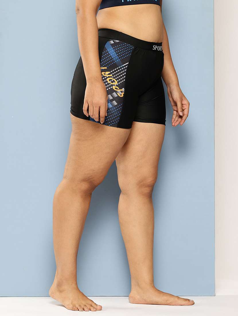 women printed slim fit cycling shorts - 22012606 -  Standard Image - 1