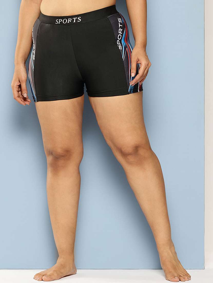 women printed slim fit cycling shorts
