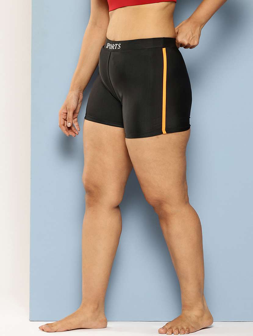women solid high rise cycling shorts - 22012609 -  Standard Image - 1