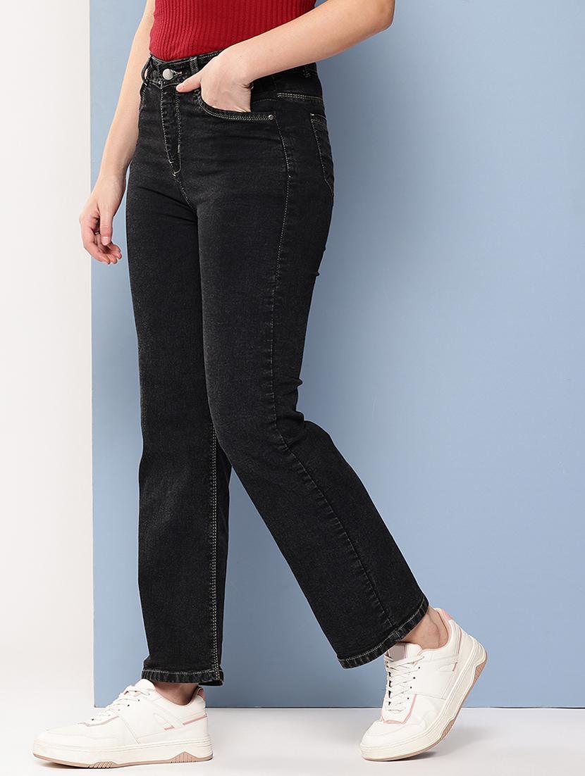 women solid mid rise bootcut jean - 22012647 -  Standard Image - 1