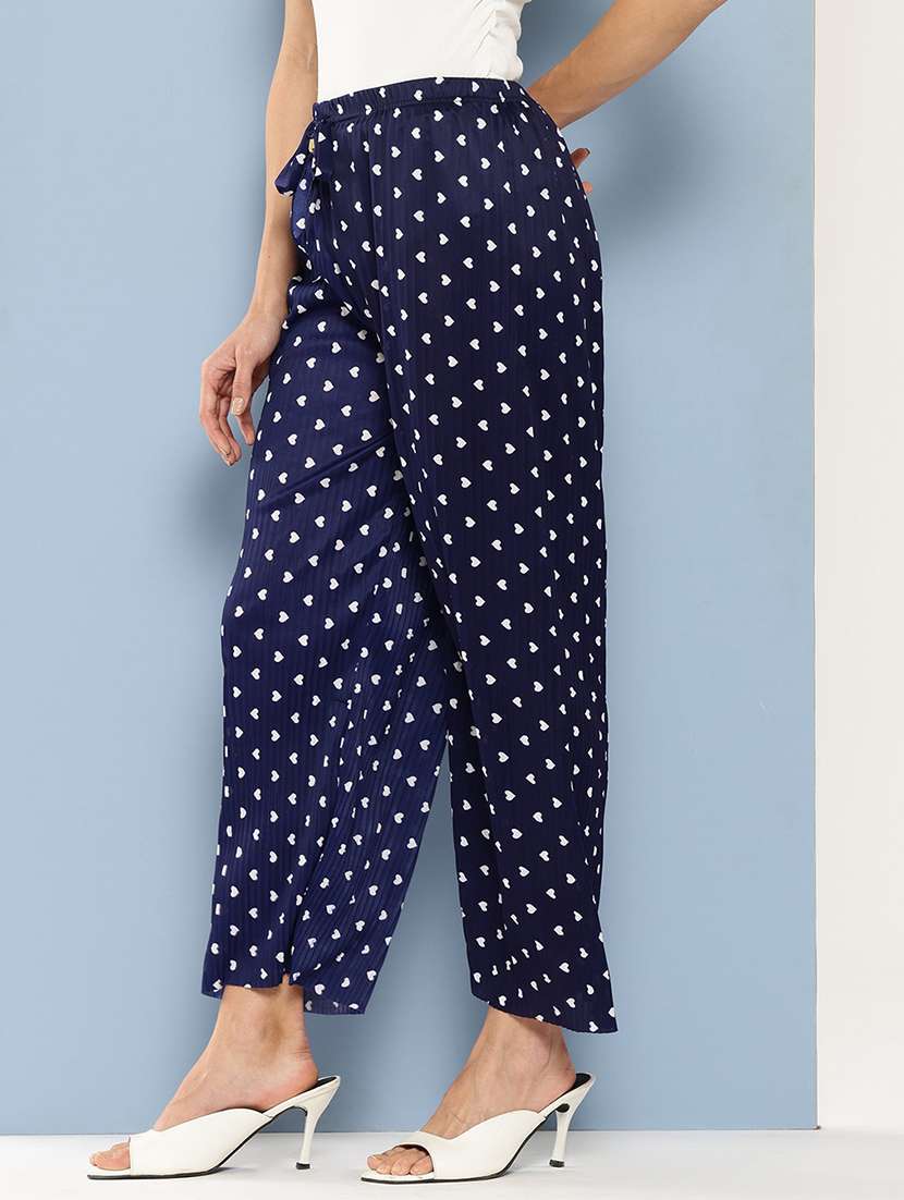 women printed mid rise straight palazzo - 22012663 -  Standard Image - 1