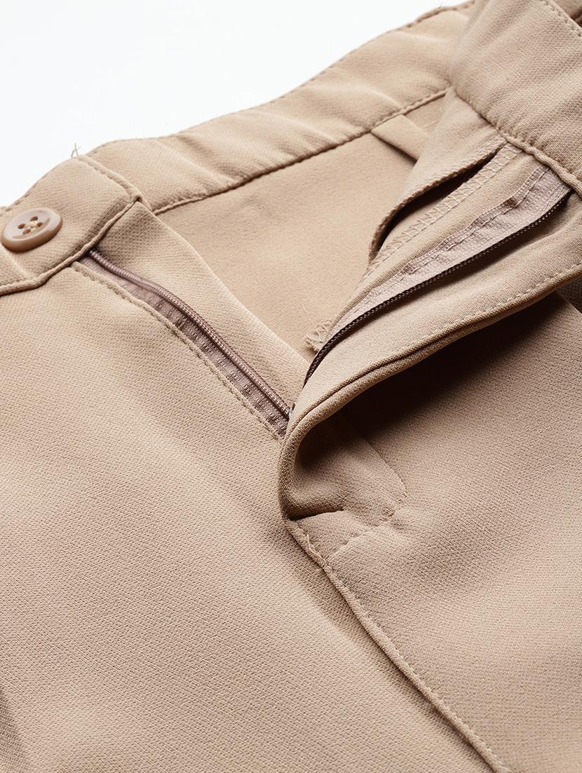 women solid mid rise straight trouser - 22012684 - Standard Image - 4