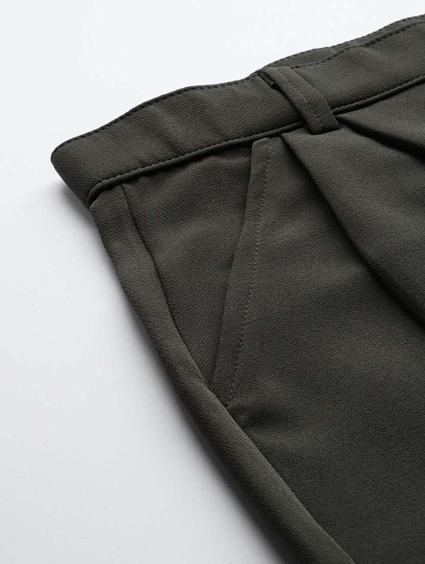 women solid mid rise straight trouser - 22012685 -  Standard Image - 4