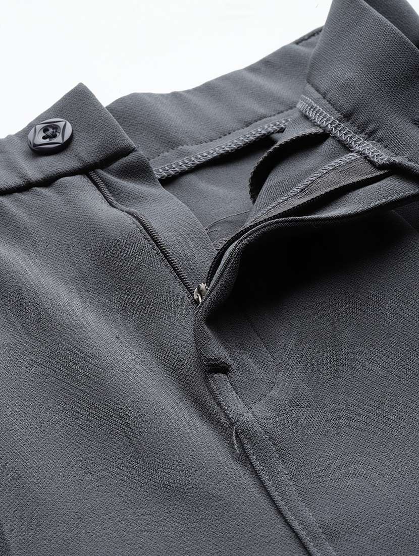 women solid mid rise straight trouser - 22012687 -  Standard Image - 4