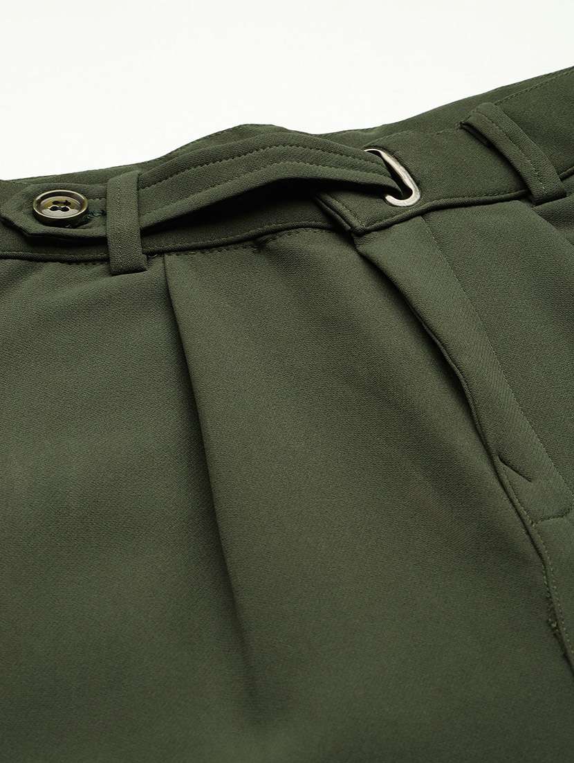 women solid mid rise straight trouser - 22012700 - Standard Image - 4