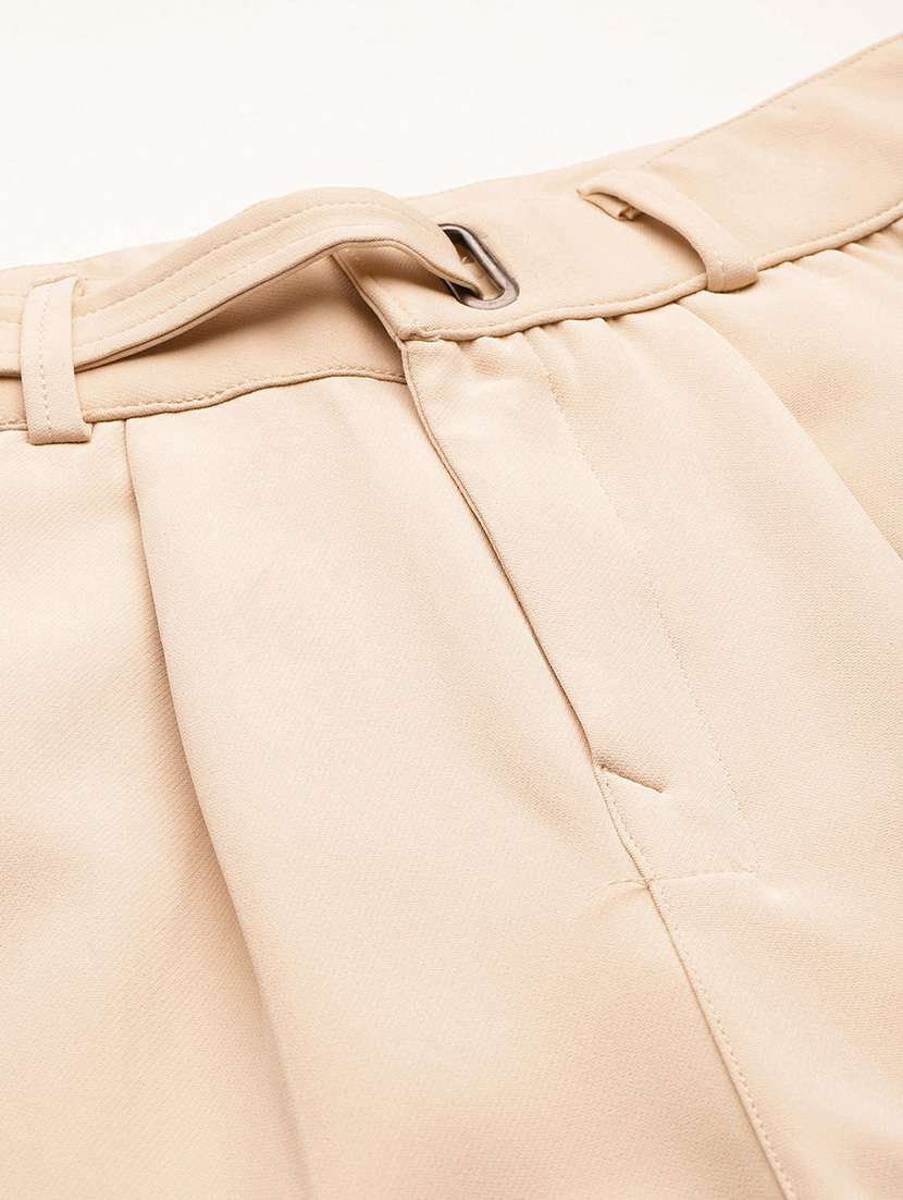 women solid mid rise straight trouser - 22012701 -  Standard Image - 4