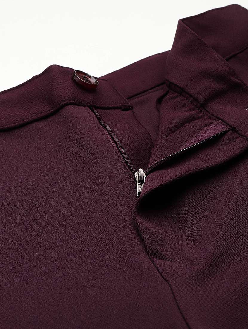 women solid mid rise bootcut trouser - 22012710 - Standard Image - 4