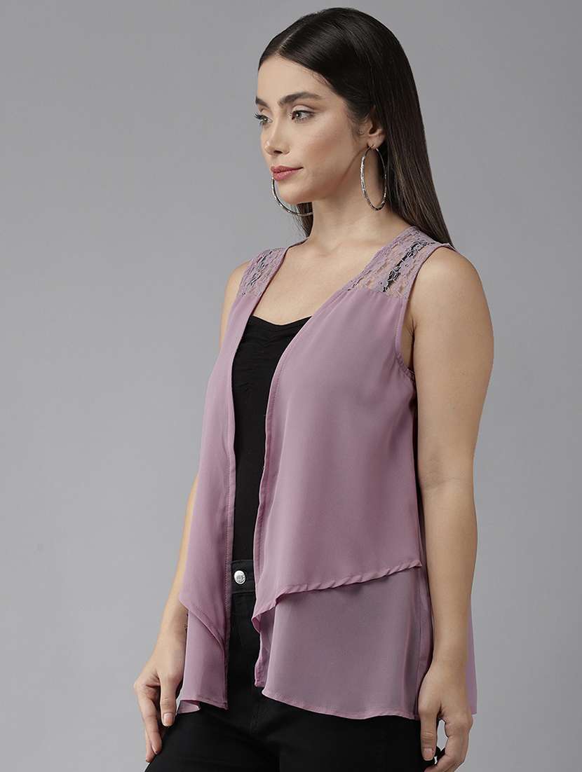 women purple solid sleeveless regualr shrug - 22012712 - Standard Image - 1