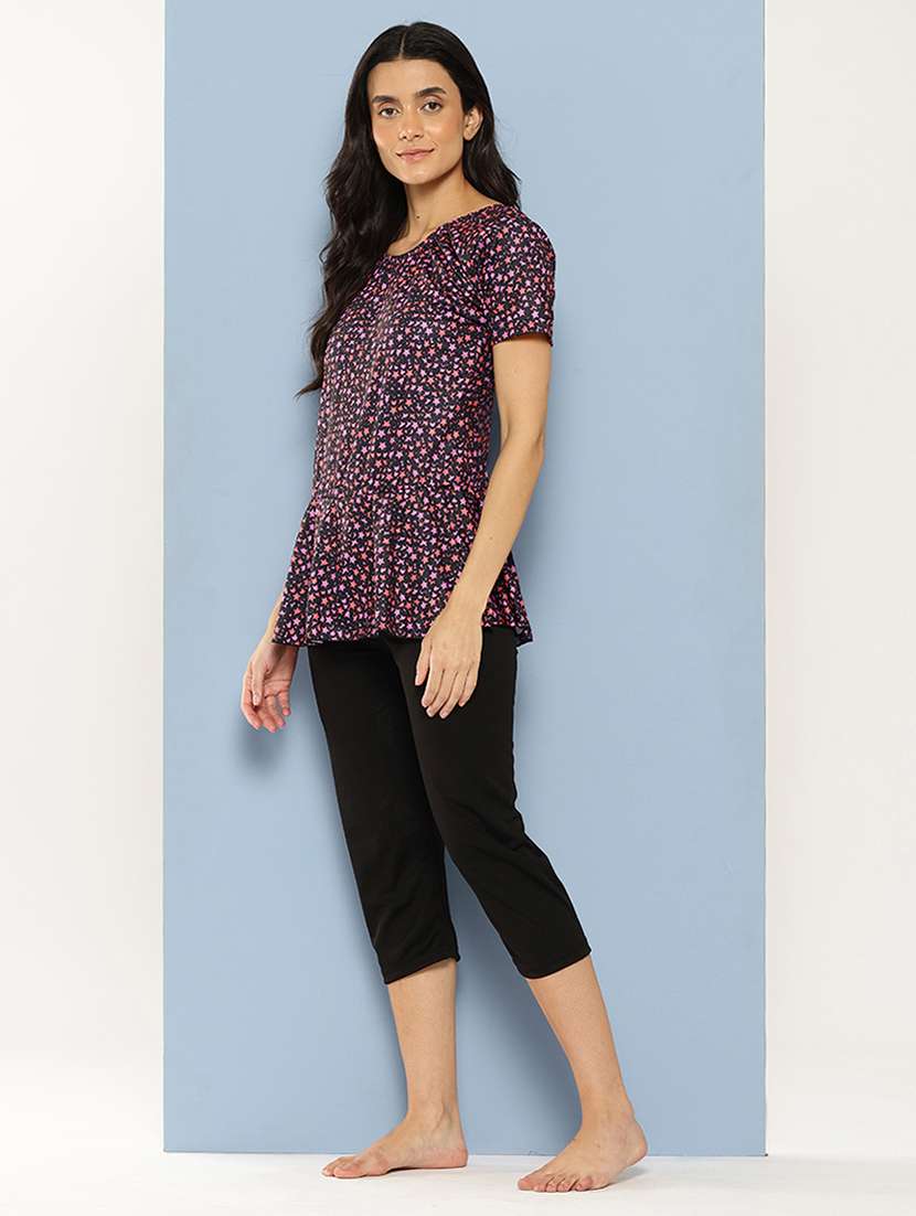 women printed round neck swimsuit with cap - 22012784 -  Standard Image - 1