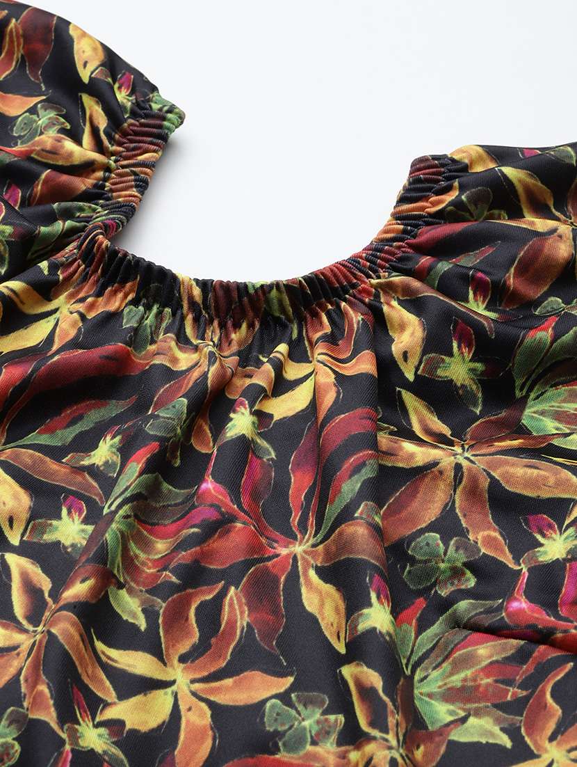 women floral printed round neck swimsuit with cap - 22012785 -  Standard Image - 4