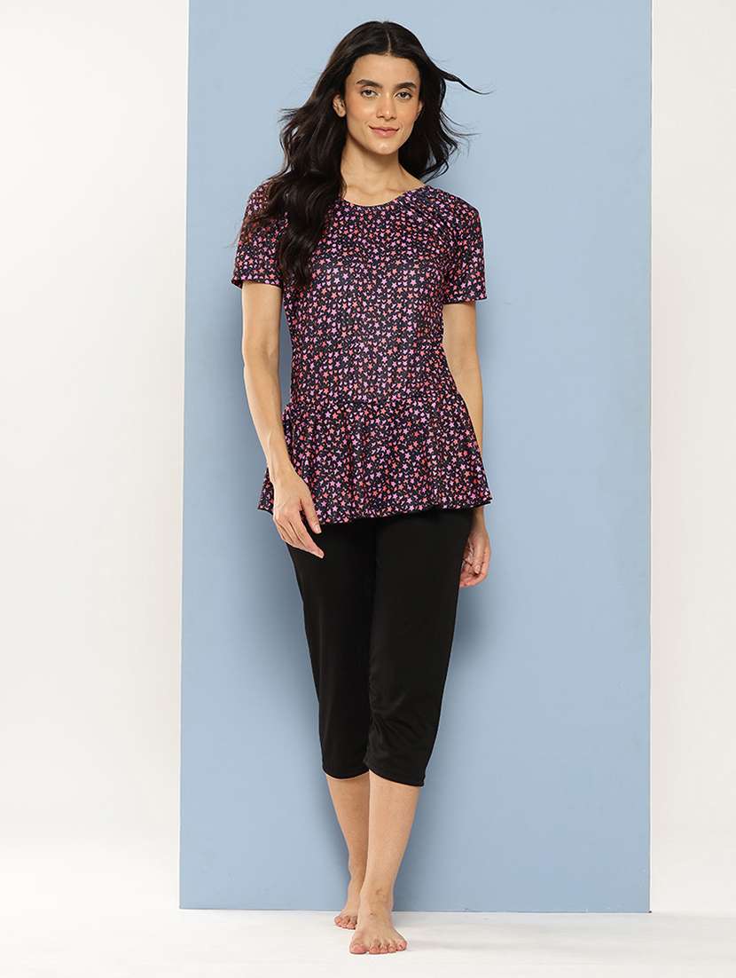 women printed round neck swimsuit  - 22012817 -  Standard Image - 1