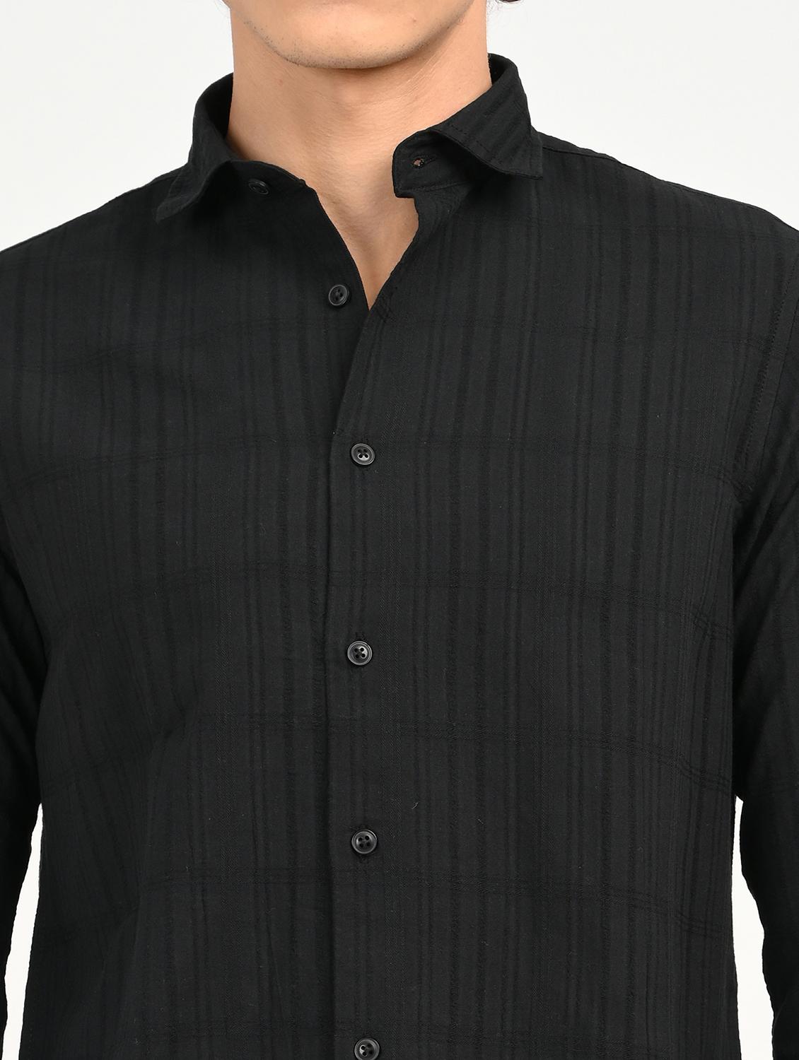 men solid collared long sleeve casual shirt - 22012841 - Standard Image - 4