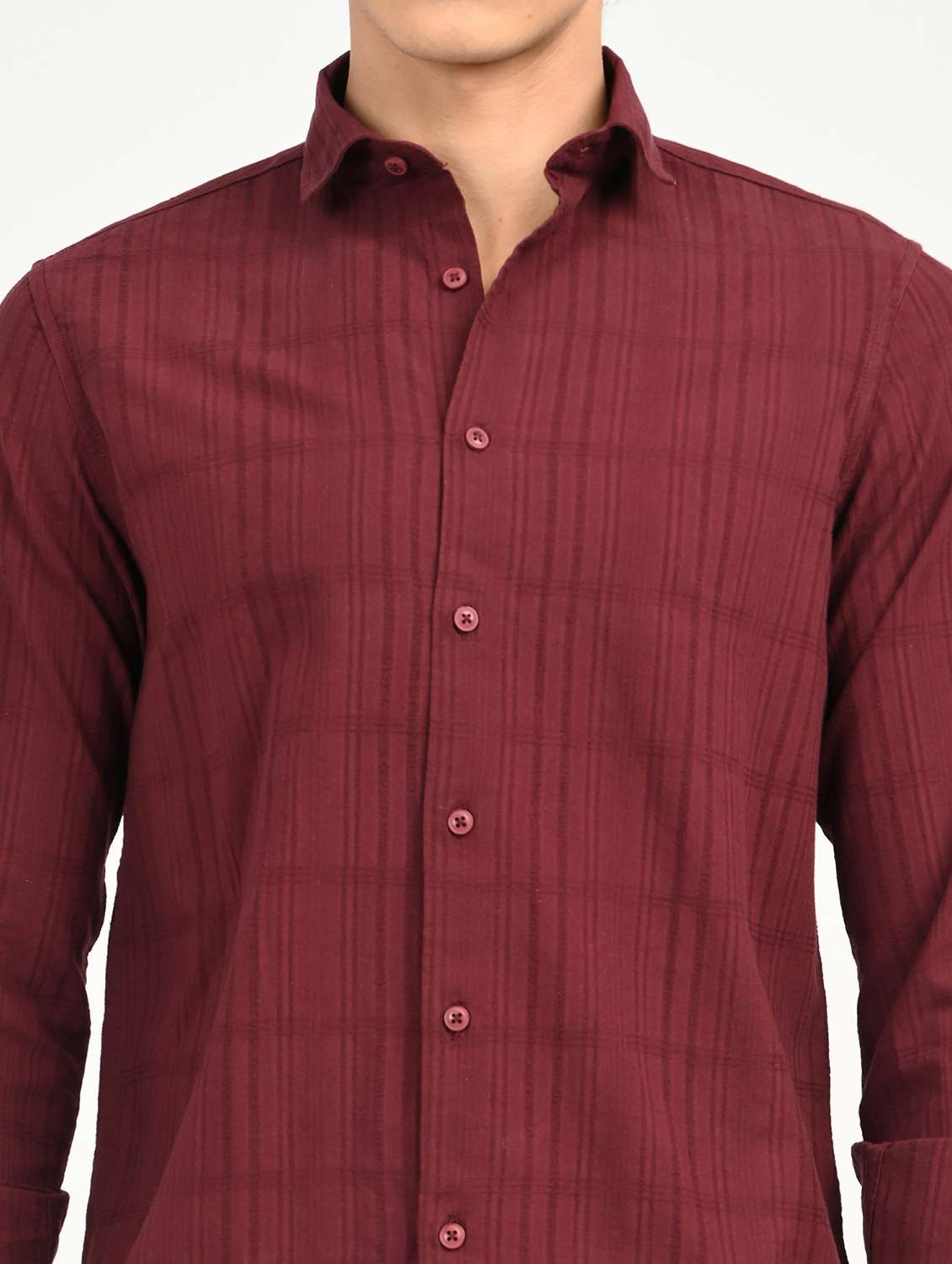men solid collared long sleeve casual shirt - 22012845 -  Standard Image - 4