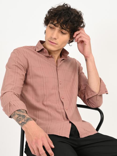 men solid collared long sleeve casual shirt - 22012847 - Standard Image - 0