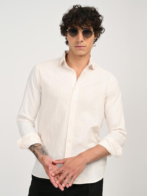 men solid collared long sleeve casual shirt - 22012848 - Standard Image - 0