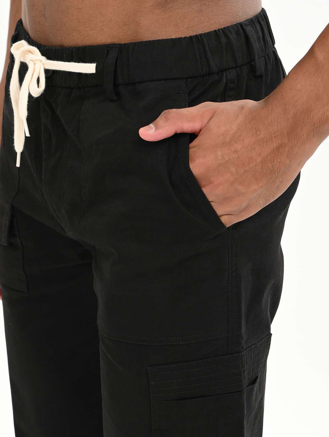 men solid mid rise regular fit cargo - 22012849 - Standard Image - 4