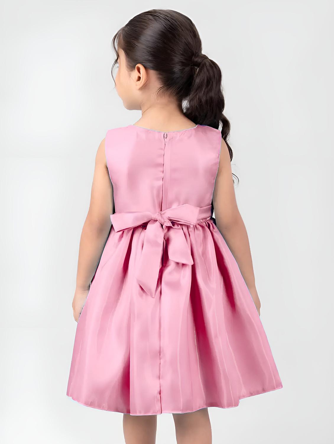 girls embellished bow detailed sleeveless frock - 22012869 -  Standard Image - 1