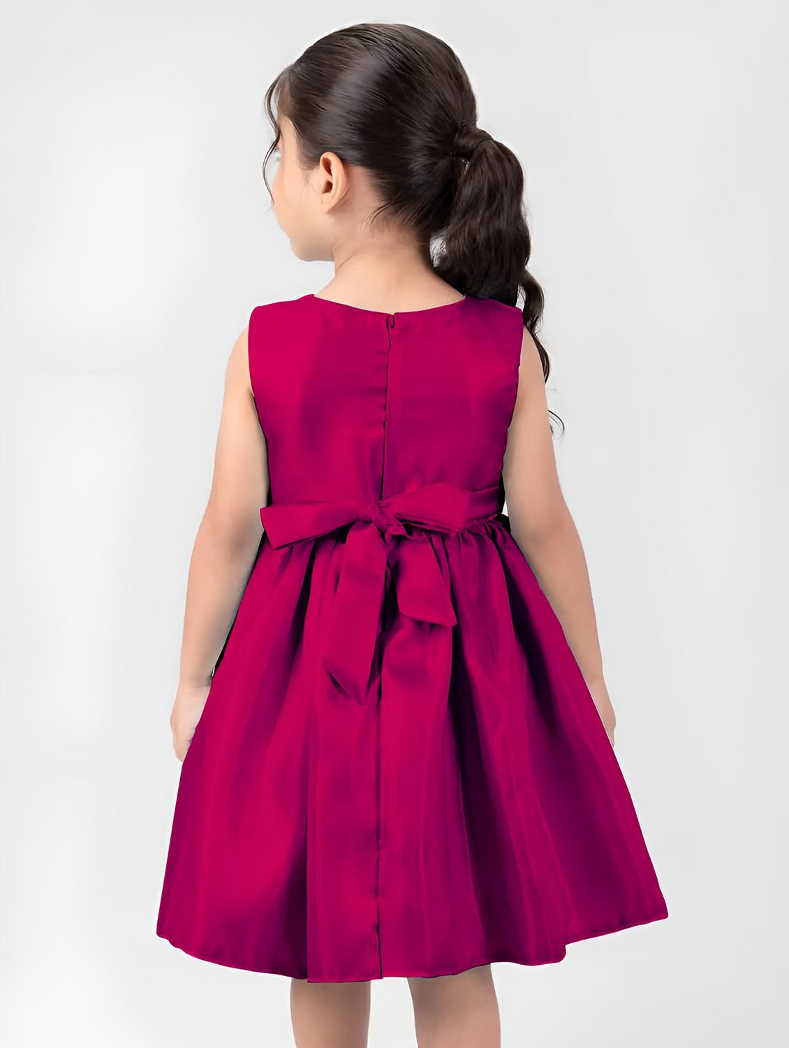 girls embellished bow detailed sleeveless frock - 22012870 -  Standard Image - 1