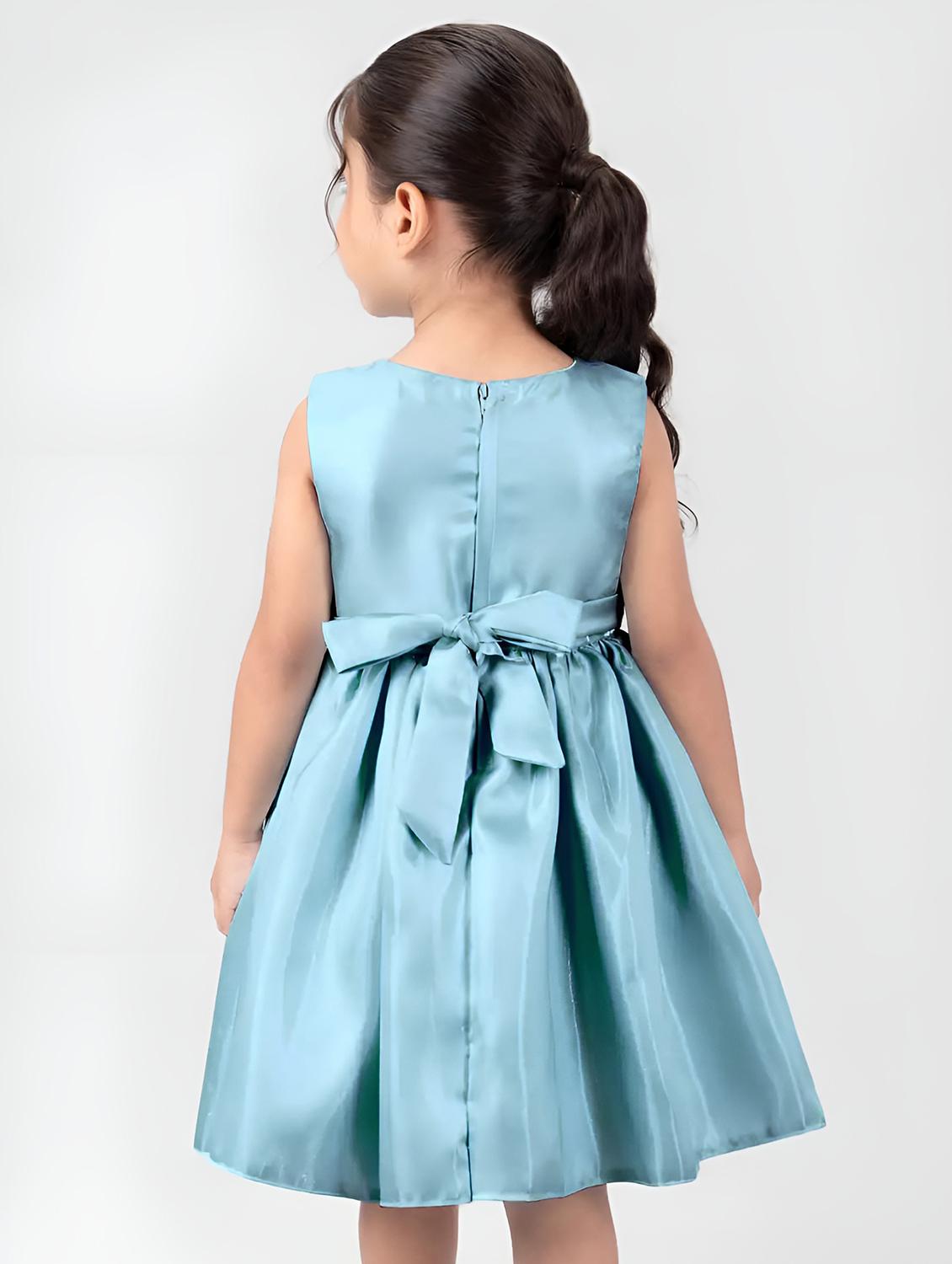 girls embellished bow detailed sleeveless frock - 22012871 - Standard Image - 1