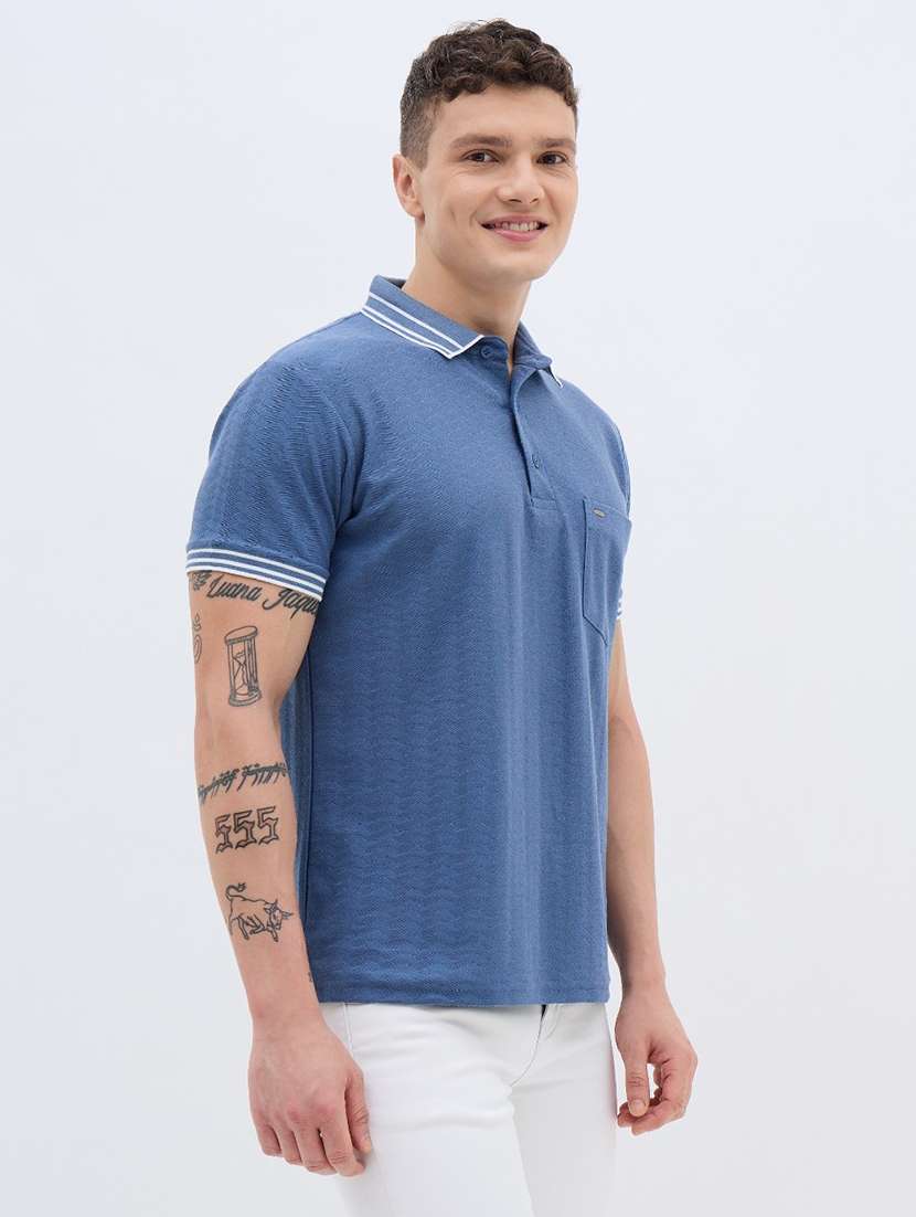 men self design short sleeve regular fit polo t-shirt - 22012872 -  Standard Image - 1
