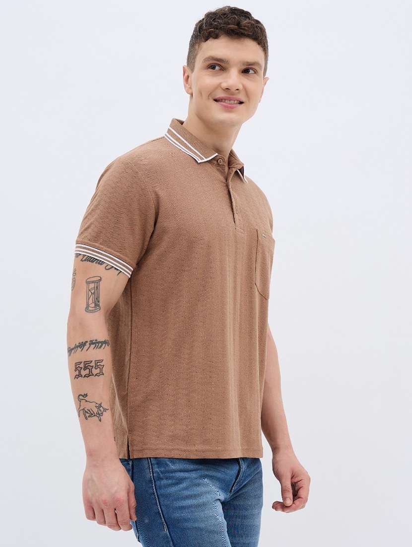 men self design short sleeve regular fit polo t-shirt - 22012873 -  Standard Image - 1
