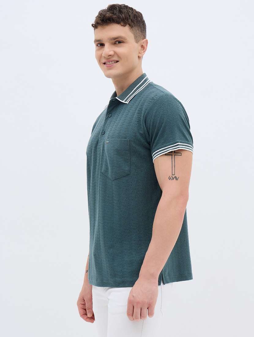 men self design short sleeve regular fit polo t-shirt - 22012874 -  Standard Image - 1
