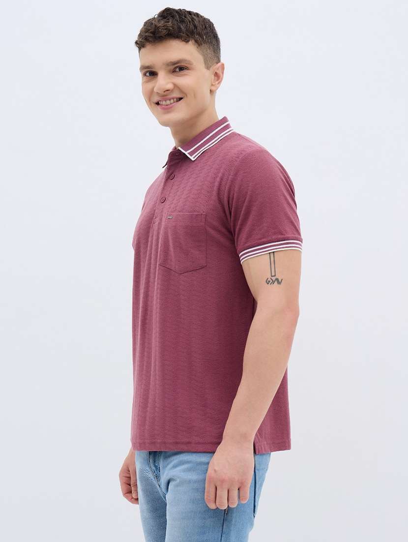 men self design short sleeve regular fit polo t-shirt - 22012875 -  Standard Image - 1