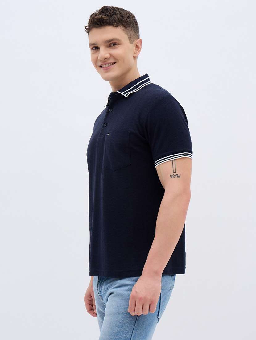 men self design short sleeve regular fit polo t-shirt - 22012876 -  Standard Image - 1